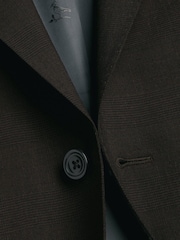 Charles Tyrwhitt Brown Slim Fit Herringbone Performance Suit Jacket - Image 6 of 6