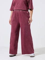 Yours Curve Red Limited Acid Wash Wide Leg Co-Ord Trousers - Image 2 of 6