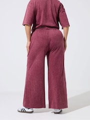 Yours Curve Red Limited Acid Wash Wide Leg Co-Ord Trousers - Image 3 of 6