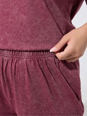 Yours Curve Red Limited Acid Wash Wide Leg Co-Ord Trousers - Image 4 of 6