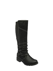 Lotus Black Zip-Up Knee High Boots - Image 1 of 4