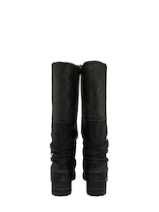 Lotus Black Zip-Up Knee High Boots - Image 3 of 4