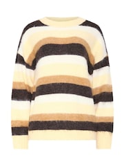 Long Tall Sally Yellow Long Sleeve Stripe Fluffy Knitted Jumper - Image 5 of 6