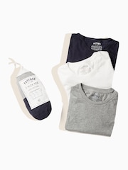 FatFace Navy Blue/White/Grey Mens T-Shirts 3 Pack - Image 1 of 4