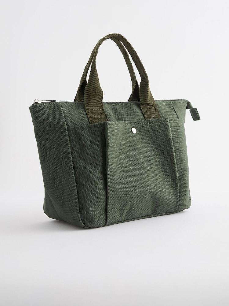 Khaki Green Handheld Lunch Bag - Image 1 of 4 Khaki Green Handheld Lunch Bag - Image 1 of 4