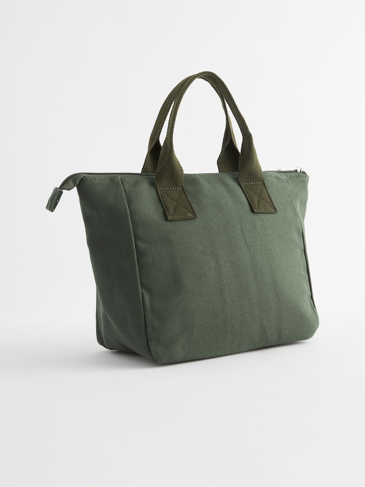 Khaki Green Handheld Lunch Bag - Image 2 of 4 Khaki Green Handheld Lunch Bag - Image 2 of 4