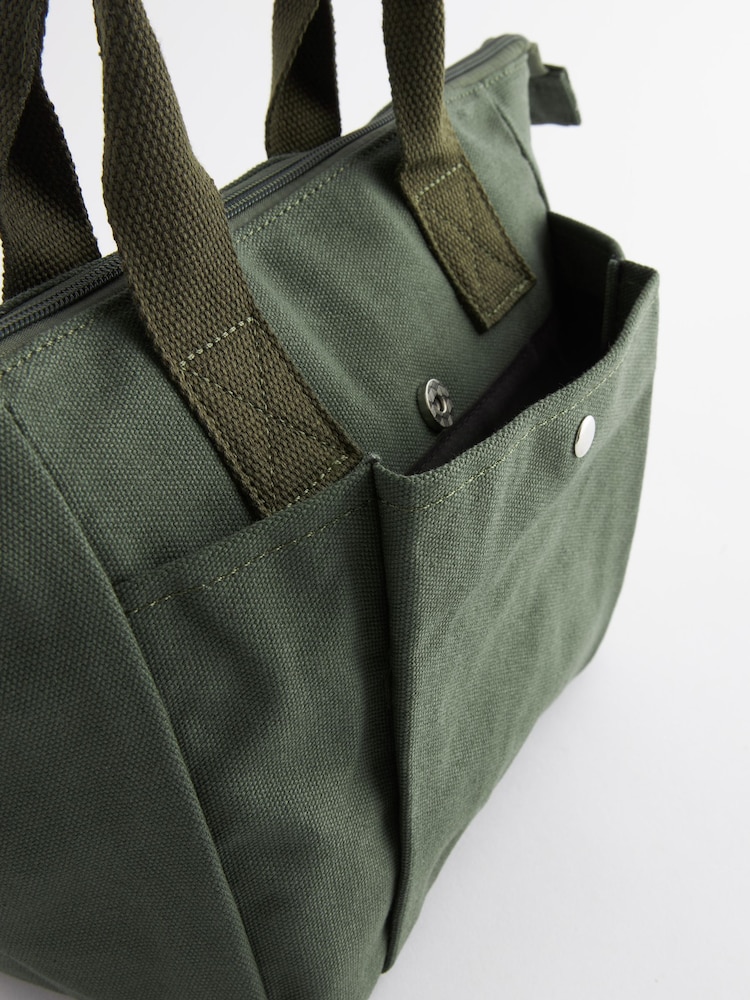 Khaki Green Handheld Lunch Bag - Image 4 of 4 Khaki Green Handheld Lunch Bag - Image 4 of 4