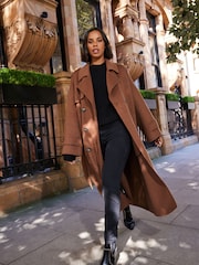 Chestnut Brown Handsewn Trench Coat - Image 1 of 6