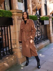 Chestnut Brown Handsewn Trench Coat - Image 2 of 6