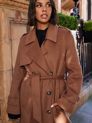 Chestnut Brown Handsewn Trench Coat - Image 4 of 6