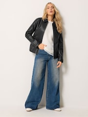 Long Tall Sally Kunstleder-Jacke mit Reißverschluss - Bild 3 von 7