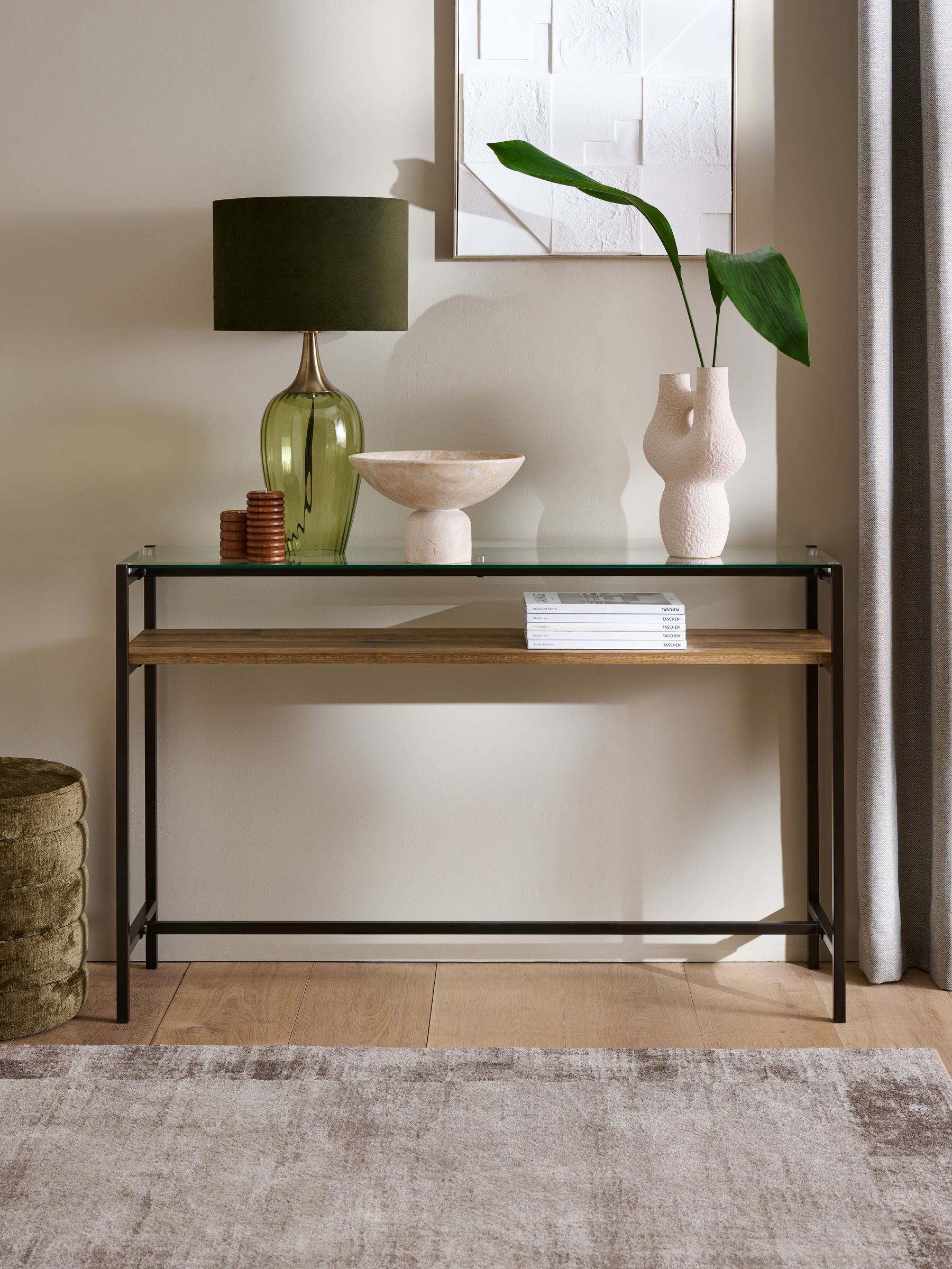 Ashley furniture glass console table sales