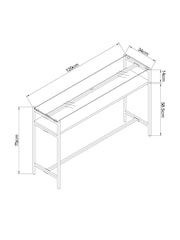 Dark Bronx Oak Effect and Glass Console Table - Image 4 of 8