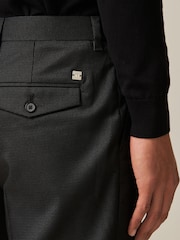 Schwarz - Schmale Passform - Elegante, strukturierte Hose - Bild 10 von 11