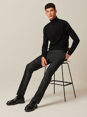 Schwarz - Schmale Passform - Elegante, strukturierte Hose - Bild 3 von 11