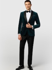 Ted Baker Tailoring Slim Fit Smoke Teal Velvet Blazer - Изображение 2 5