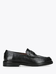 Steve Madden Black Madison Leather Loafer Shoes - Image 1 of 3