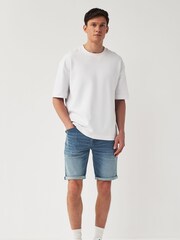 Blue Stretch Denim Shorts - Image 2 of 9