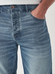 Blue Stretch Denim Shorts - Image 4 of 9