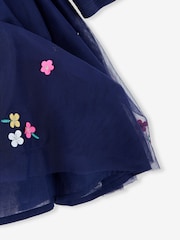 JoJo Maman Bébé Navy Unicorn Embroidered Party Dress - Image 4 of 6