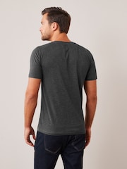 Grey Charcoal Marl Slim Fit Essential Crew Neck Cotton T-Shirt - Image 2 of 5