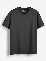 Grey Charcoal Marl Slim Fit Essential Crew Neck Cotton T-Shirt - Image 5 of 5