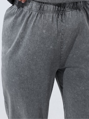 Yours Curve Grey Limited Acid Wash Wide Leg Co-Ord Trousers - Image 4 of 6