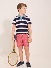 Hatley Navy Stripe Shark Logo Polo Shirt - Image 1 of 7