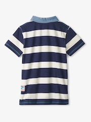 Hatley Navy Stripe Shark Logo Polo Shirt - Image 3 of 7