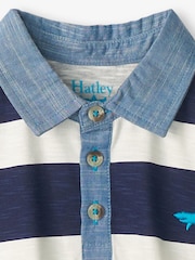 Hatley Navy Stripe Shark Logo Polo Shirt - Image 4 of 7
