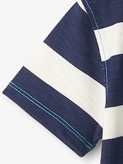 Hatley Navy Stripe Shark Logo Polo Shirt - Image 5 of 7