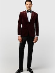 Ted Baker Tailoring Slim Fit Mulberry Velvet Blazer - Image 2 of 5
