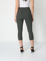 Roman Green Ground Cropped Stretch Capri Trousers - Image 2 of 4