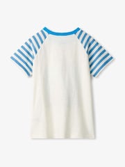 Hatley Shark Fin Waves Raglan 100% Cotton White T-Shirt - Image 2 of 6