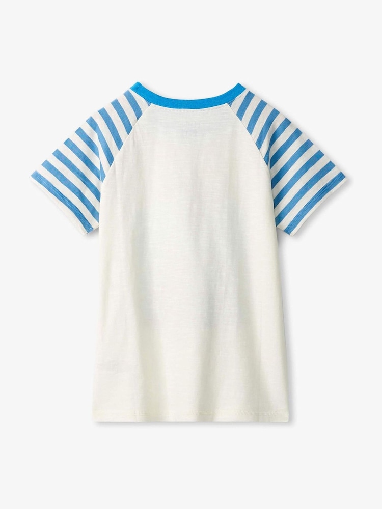 Hatley Shark Fin Waves Raglan 100% Cotton White T-Shirt - Image 2 of 6