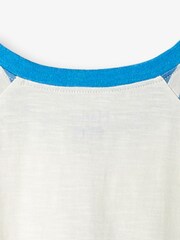 Hatley Shark Fin Waves Raglan 100% Cotton White T-Shirt - Image 4 of 6