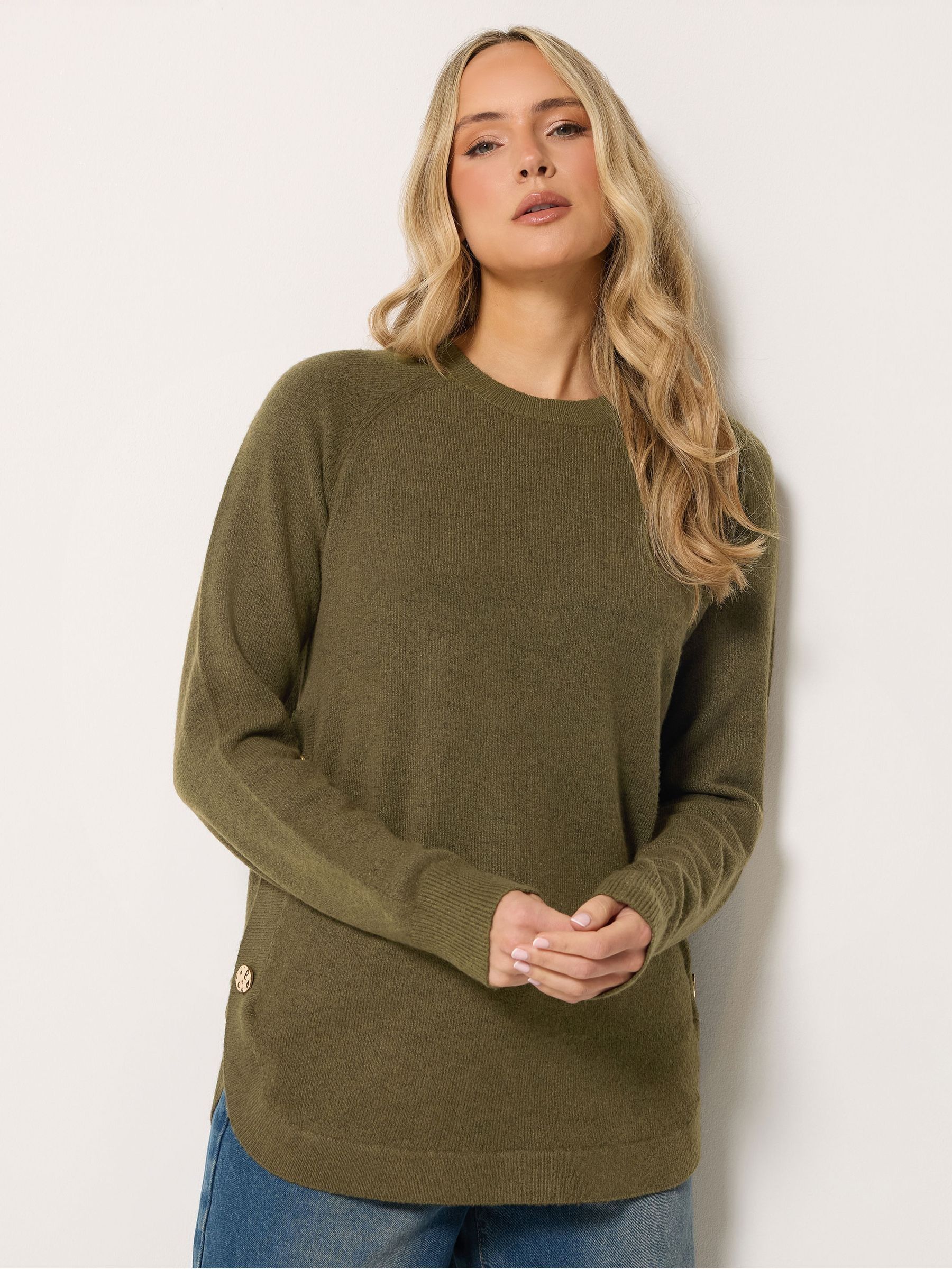 Long Tall Sally Women's Brown Longline Button Knitted Jumper - Image 3