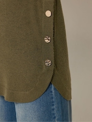 Long Tall Sally Brown Longline Button Knitted Jumper - Image 4 of 5