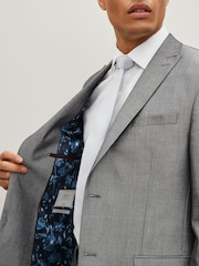 Light Grey Regular Fit Two Button Suit Jacket - Image 6 of 11