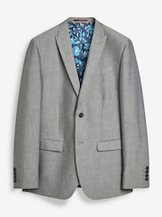 Light Grey Regular Fit Two Button Suit Jacket - Image 8 of 11