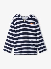 Hatley Blue Deep Sea Stripes Terry Towelling Pull Over Hoodie - Image 1 of 6