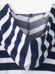 Hatley Blue Deep Sea Stripes Terry Towelling Pull Over Hoodie - Image 4 of 6
