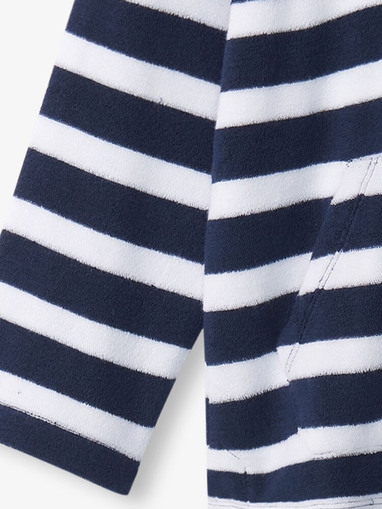 Hatley Blue Deep Sea Stripes Terry Towelling Pull Over Hoodie - Image 6 of 6
