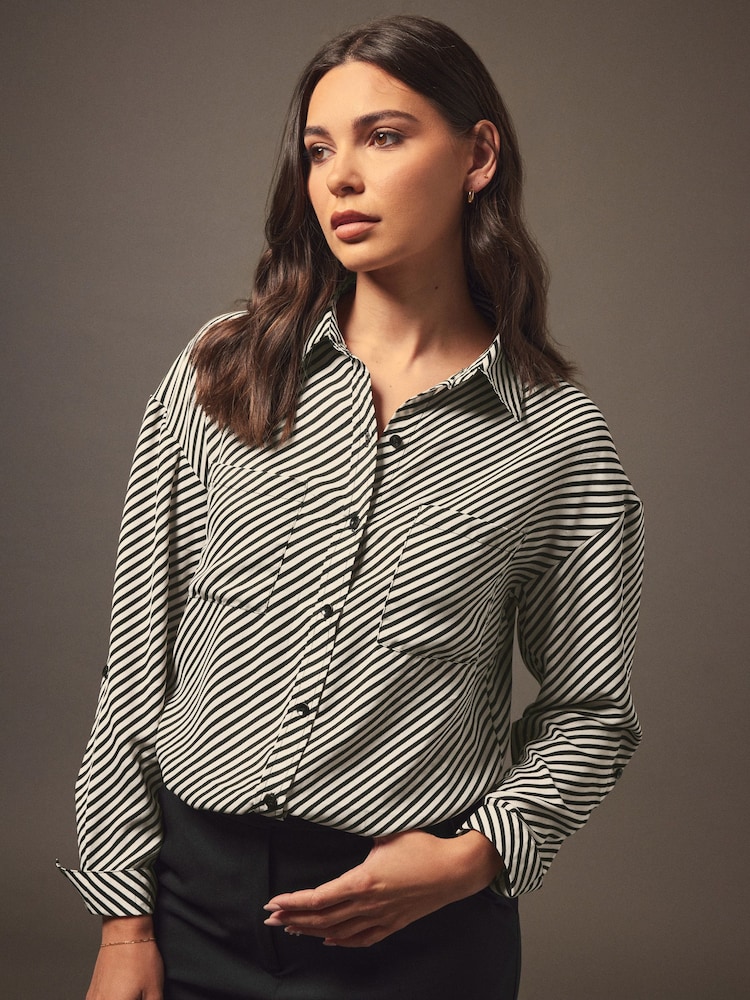 Long Tall Sally Black Stripe Shirt - Image 1 of 5
