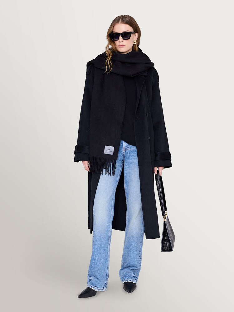 ANINE BING Black Augustina Scarf In Wool - Image 2 of 3