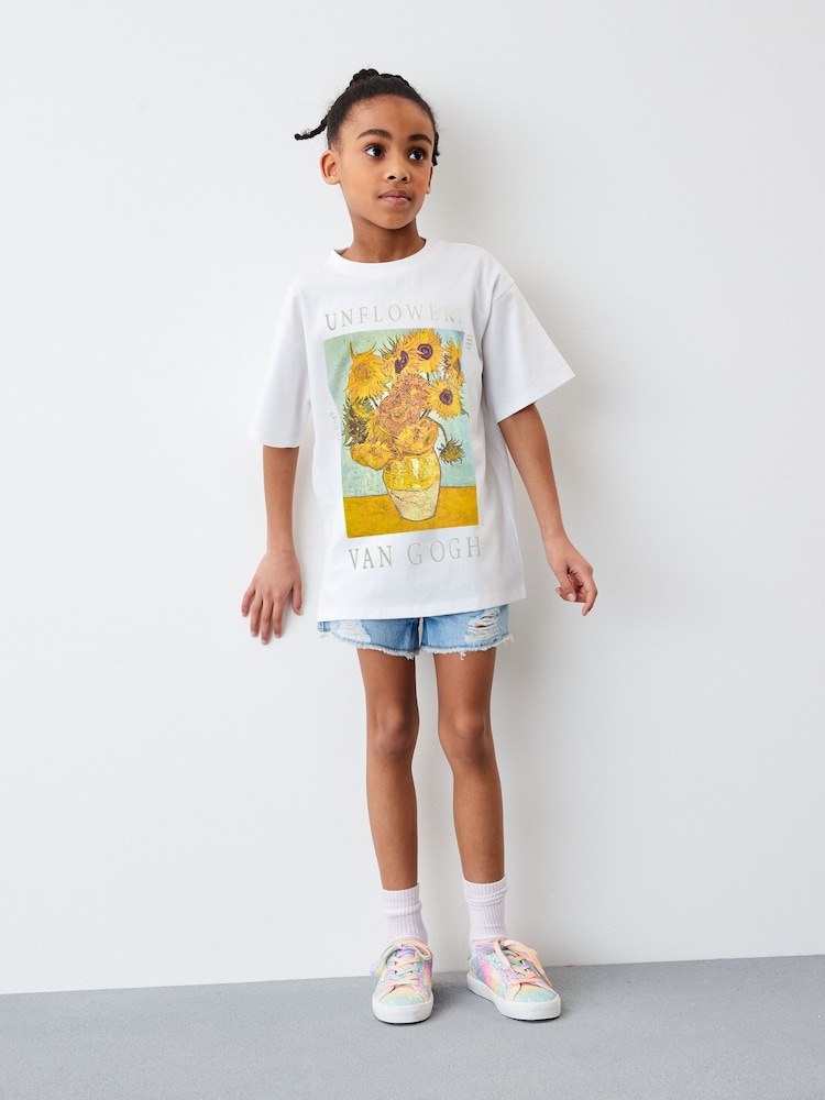 Van Gogh Sunflowers White Artist License T-Shirt (3-16yrs) - Image 1 of 4