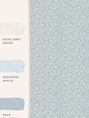 Laura Ashley Pale Seaspray Blue Sweet Alyssum 10M Wallpaper - Image 4 of 4