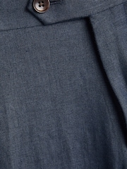 Navy Blue Slim Signature Nova Fides Italian Linen Suit Trousers - Image 6 of 6