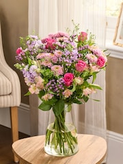 Pastel Rose and Alstromeria Handtied Bouquet - Image 1 of 4