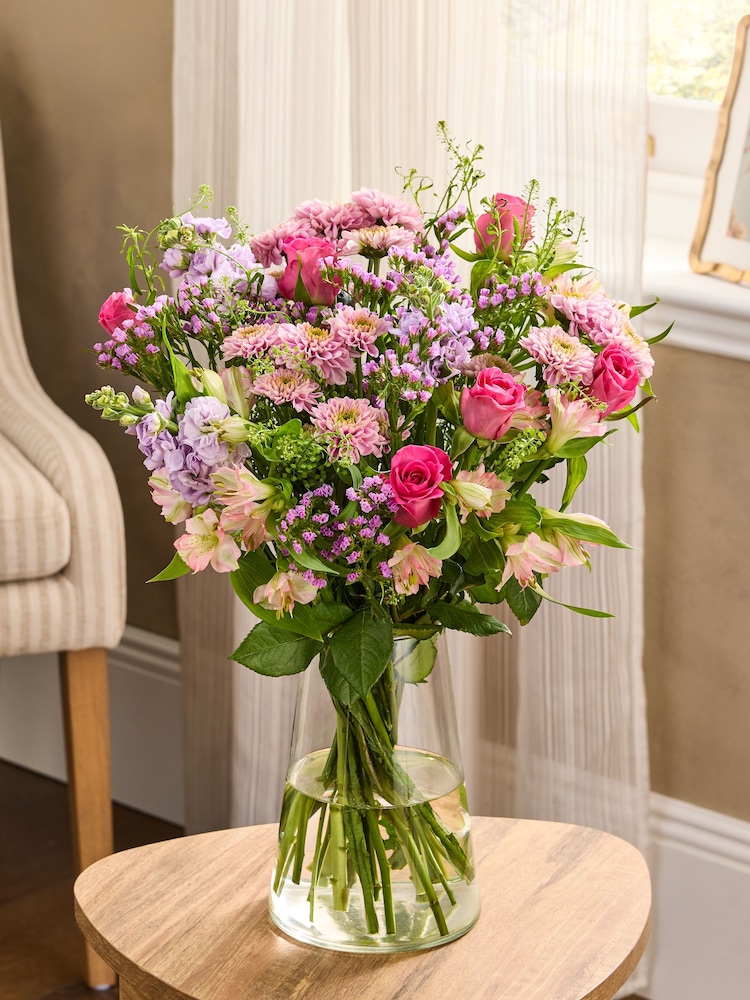 Pastel Rose and Alstromeria Handtied Bouquet - Image 1 of 4